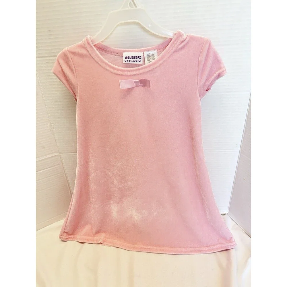 Blueberi Boulevard Cost & Dress Girls Pink /Gray Faux Fur Collar, Trim & Buttons